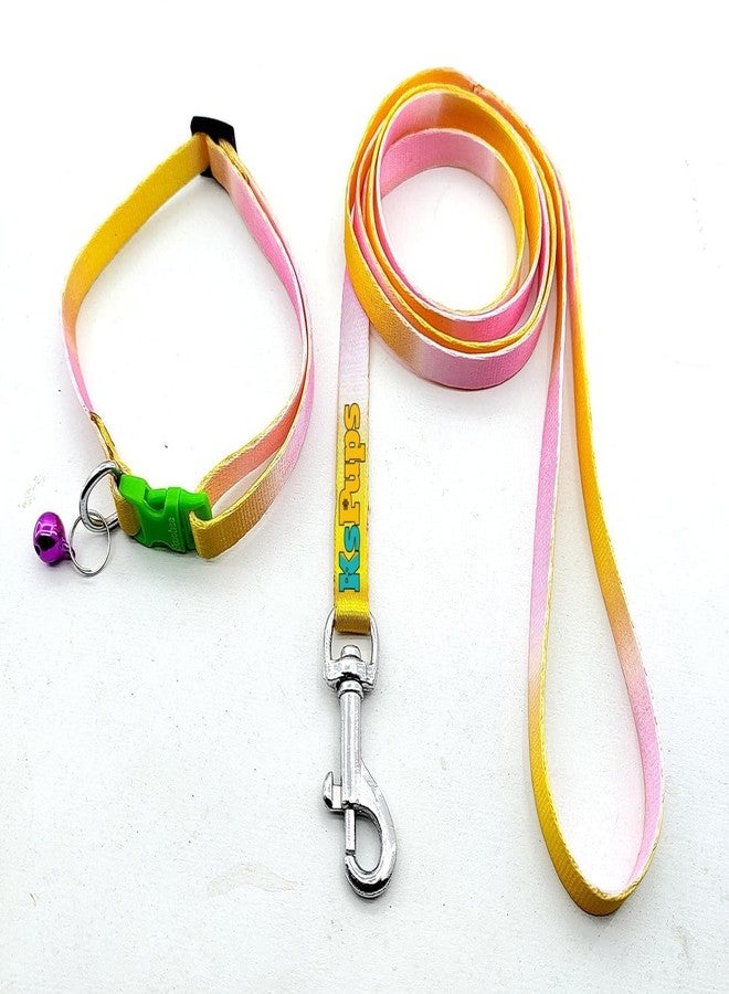KsPups Dog Collar and Leash Set Puppy Rainbow Color, Adjustable Nylon Collar with Leash for Small Dogs, Quick Release and Breathable Collar Set for Puppies, Dog & Cat 10 MM (Pack of 1) - Image 1
